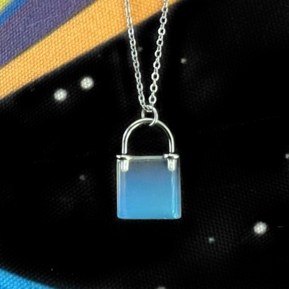 Opalite Lock Necklace - Picture 5 of 8